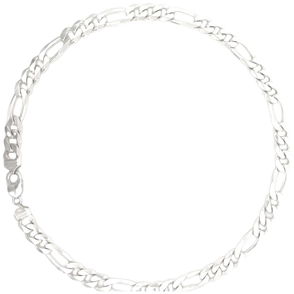 Figaro Link Necklace In Sterling Silver