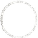Figaro Link Necklace In Sterling Silver