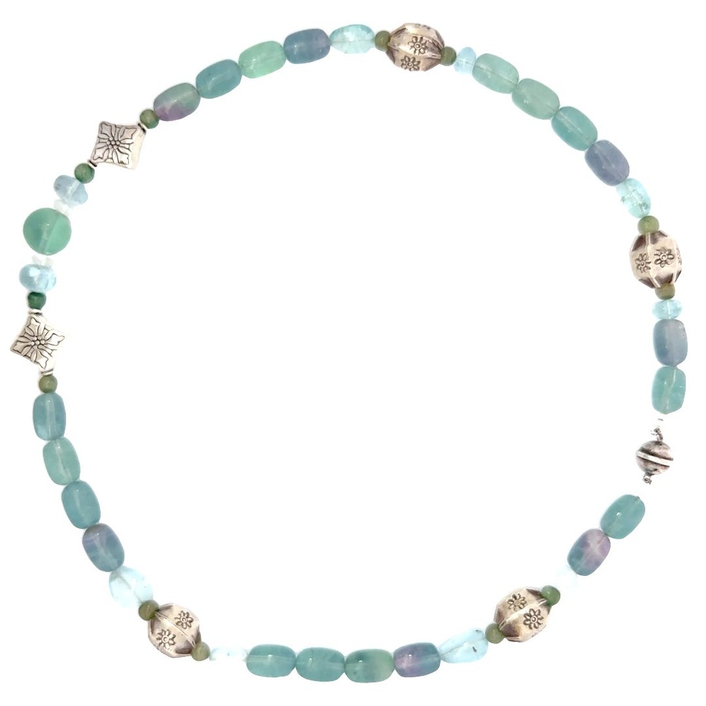Oceanic Harmony Aqua & Fluorite Necklace