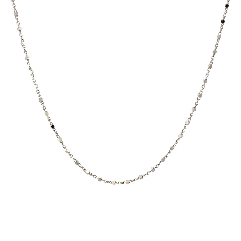 Elegant 18K Chain With Reflective Cube Beads, Timeless