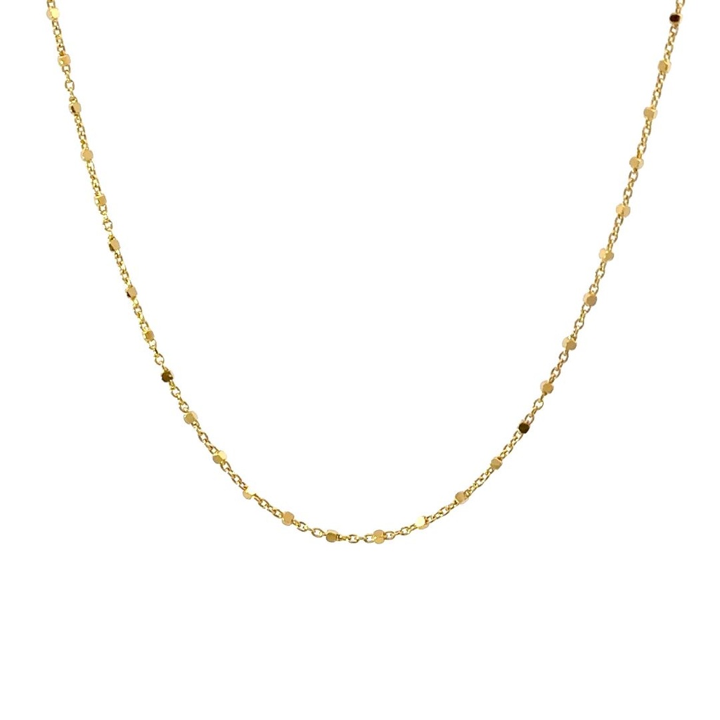 Elegant 18k Delicate Shiny Beaded Chain Necklace