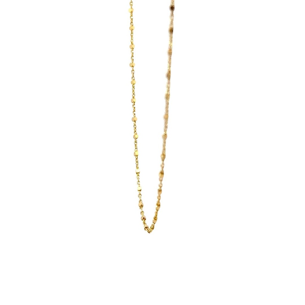 Elegant 18k Delicate Shiny Beaded Chain Necklace