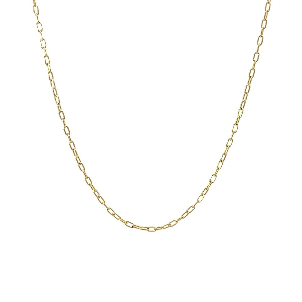 Elongated Trace 50cmElegant 18K Gold Link Chain Necklace - Timeless Luxury Unisex Accessory