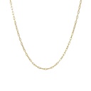 Elongated Trace 50cmElegant 18K Gold Link Chain Necklace - Timeless Luxury Unisex Accessory