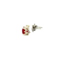 Red Sapphire Handmade Silver Earrings