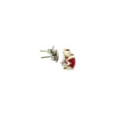 Red Sapphire Handmade Silver Earrings
