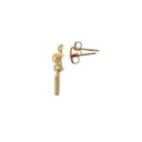 Square Drops On Bead Studs Silver Gold Plate