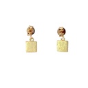 Square Drops On Bead Studs Silver Gold Plate