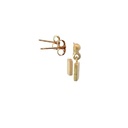 Square Drops On Bead Studs Silver Gold Plate