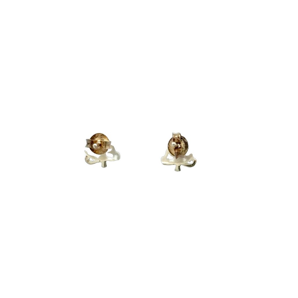 Christmas Tree Stud Earrings In Silver Gold Plate