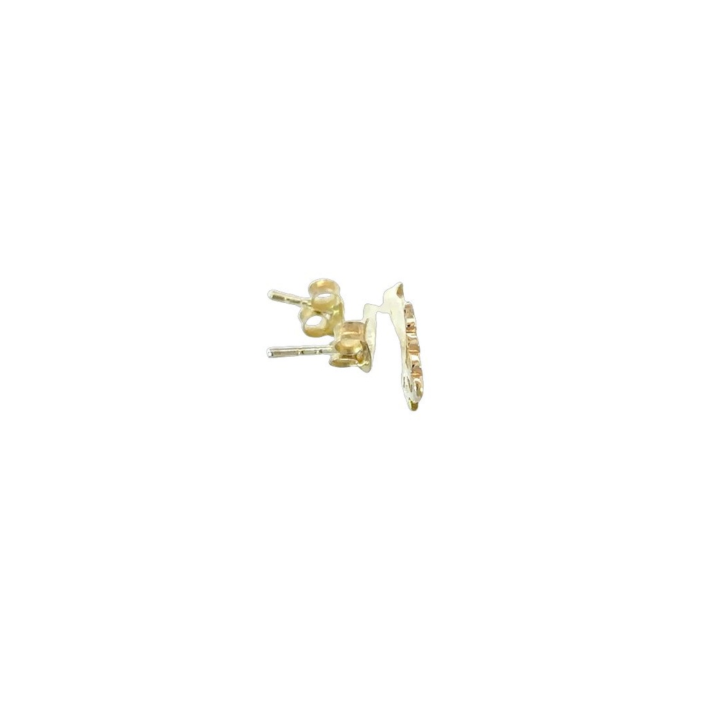 Christmas Tree Stud Earrings In Silver Gold Plate