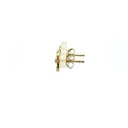 Rose Gold Plated Flower Studs with Cubic Halo