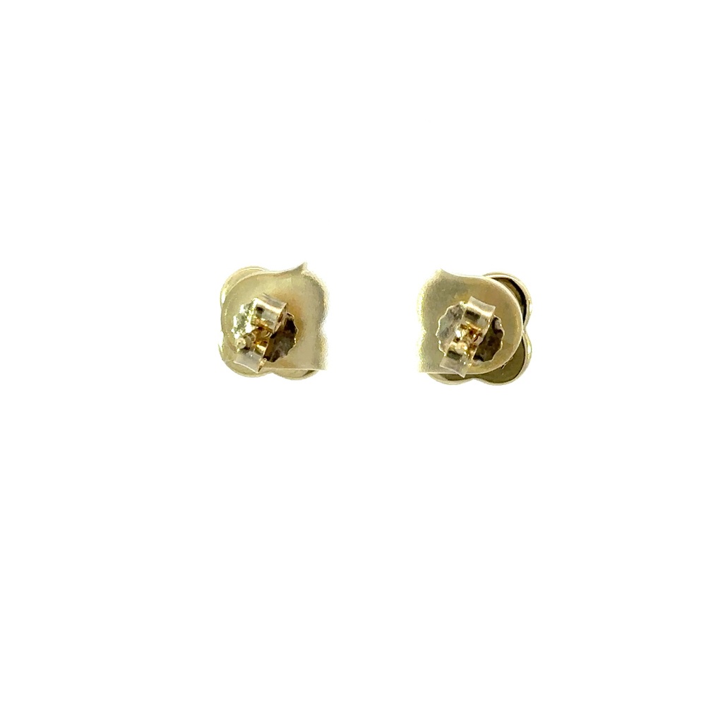 Rose Gold Plated Flower Studs with Cubic Halo