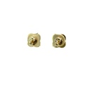 Rose Gold Plated Flower Studs with Cubic Halo