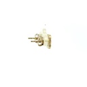 Rose Gold Plated Flower Studs with Cubic Halo