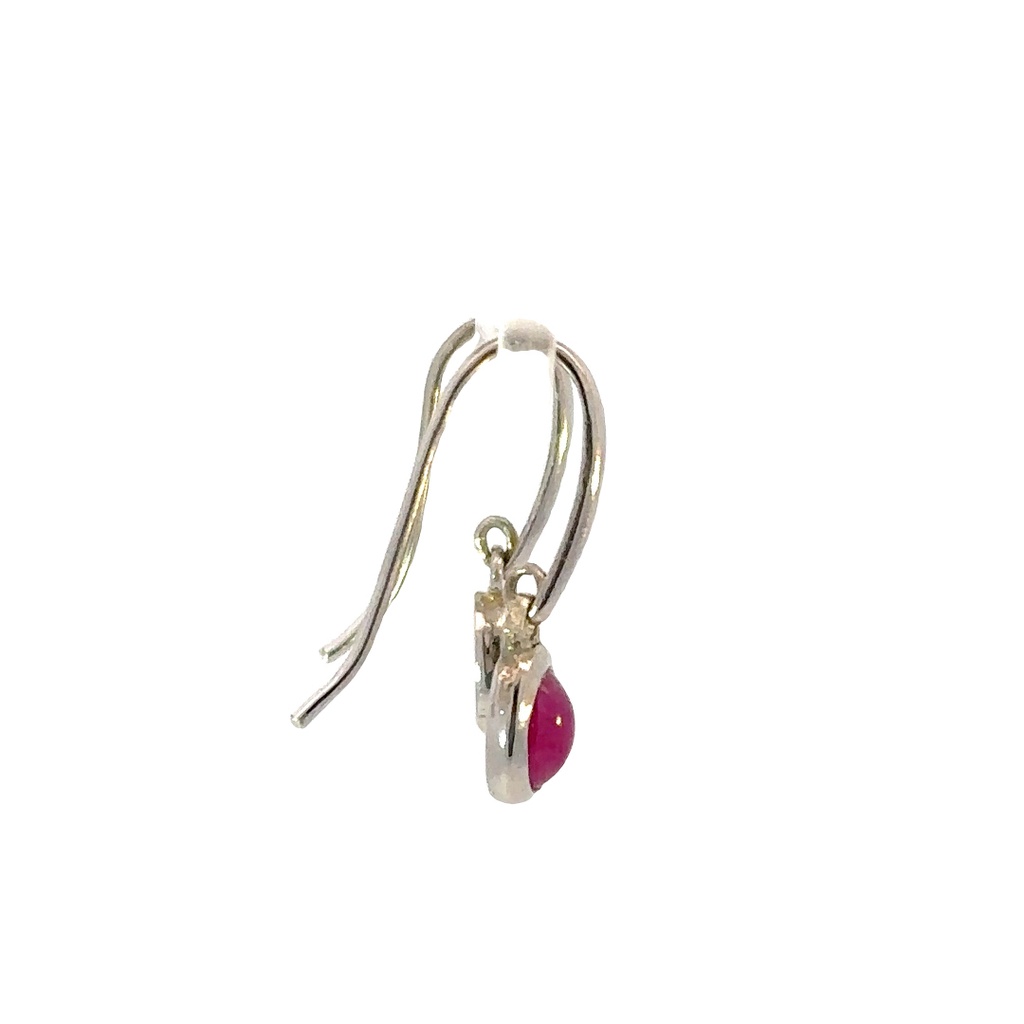 Ruby Sterling Silver Earrings