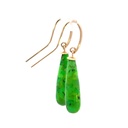 Green Turquoise 9k YG Earrings