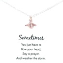 Petals "Sometimes" Silver Bee Necklace