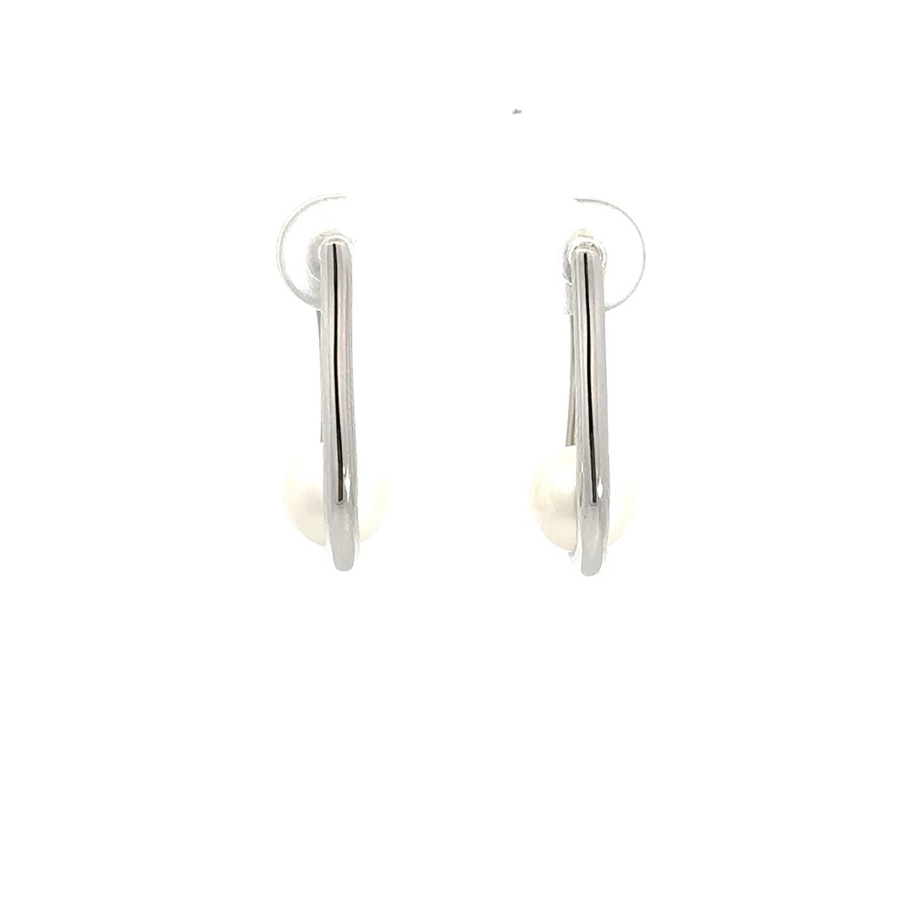 Sterling Silver Small Pearl in U-shape Setting