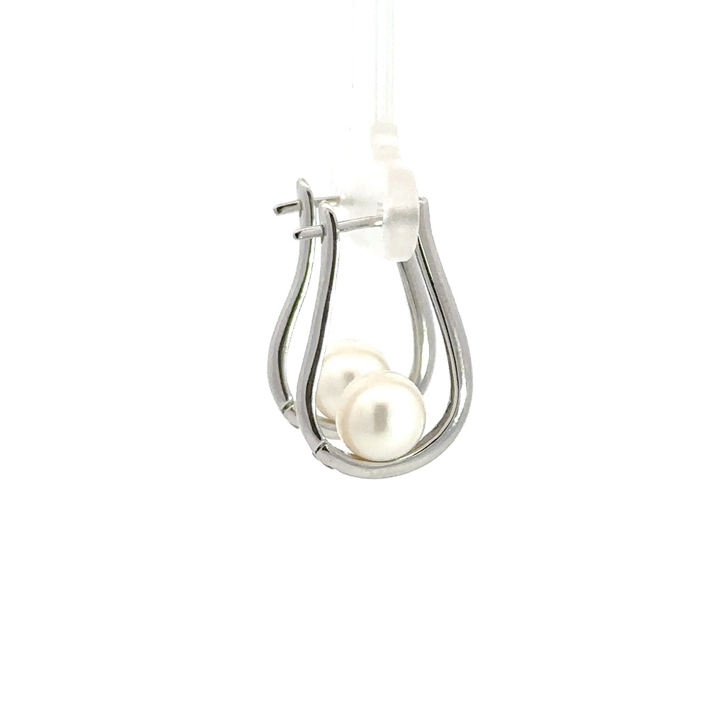 Sterling Silver Small Pearl in U-shape Setting