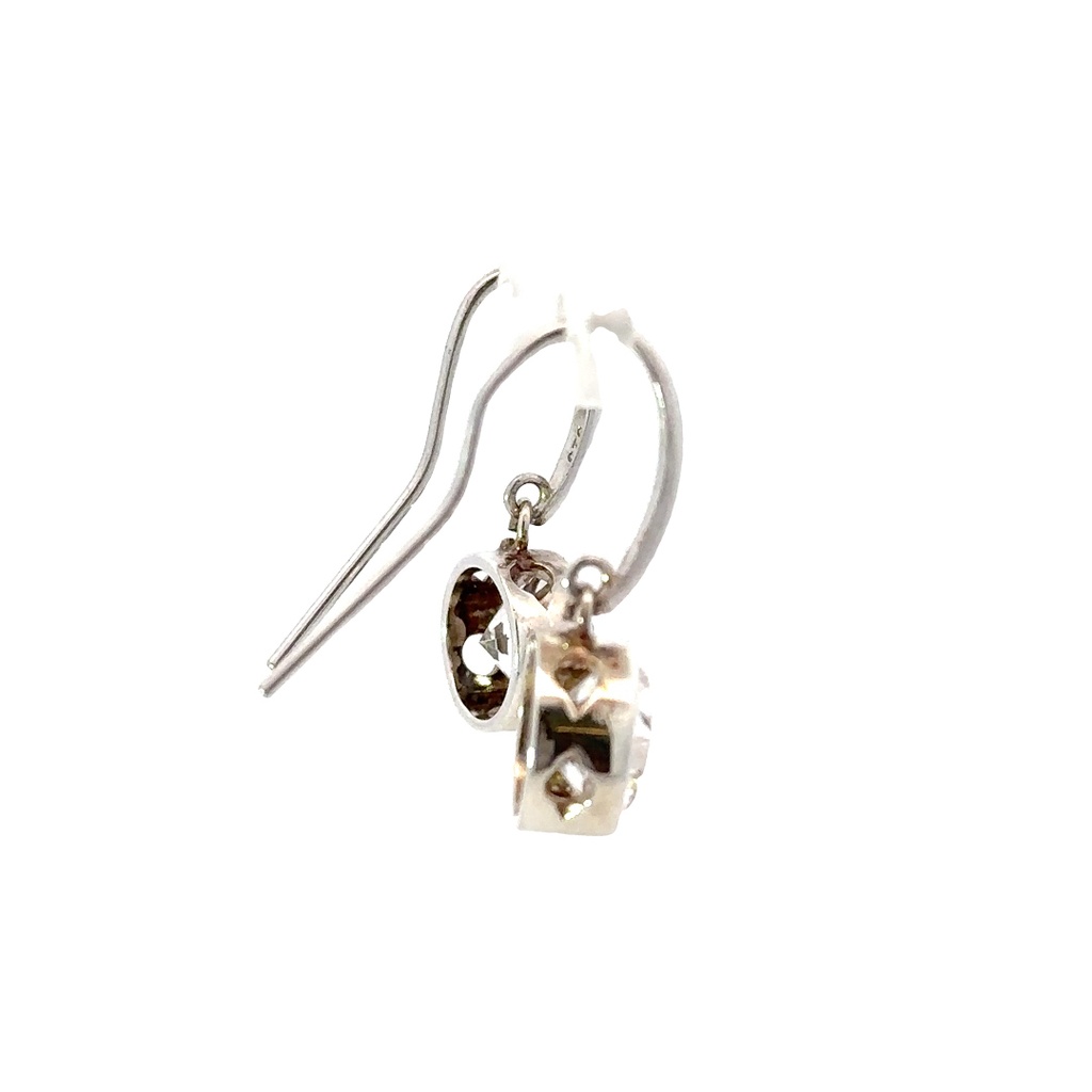 White Sapphire Handmade Drop Silver Earrings