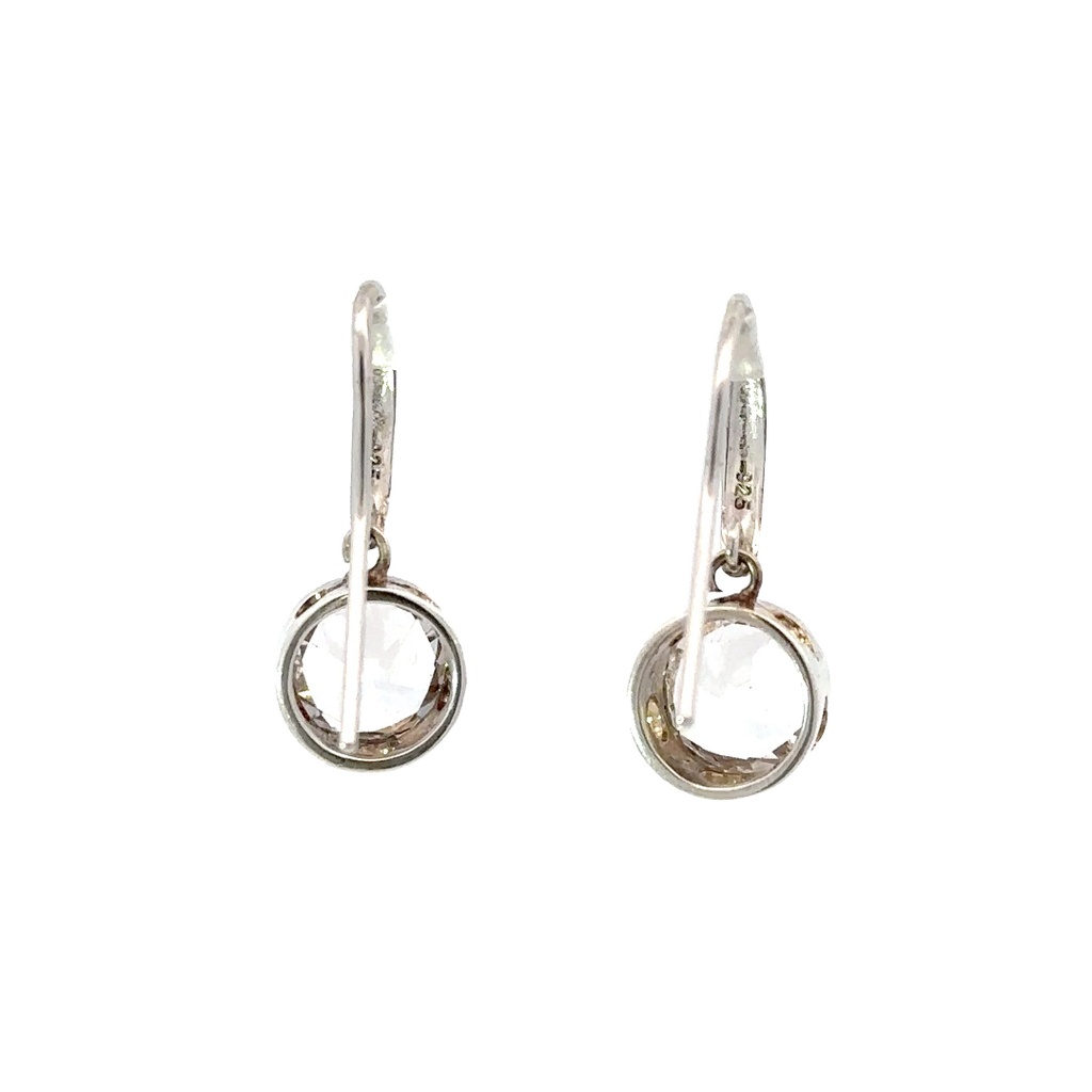 White Sapphire Handmade Drop Silver Earrings