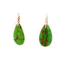 9k YG turquoise Green Earrings