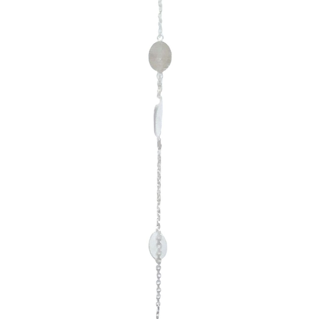Silver necklace with matte oval discs 50cm