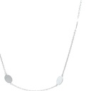 Silver necklace with matte oval discs 50cm