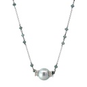 18ct Blue Diamond & Silver Tahitian Pearl Necklace