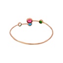 Colourful Gem Cuff In Rose Gold Plated Brass