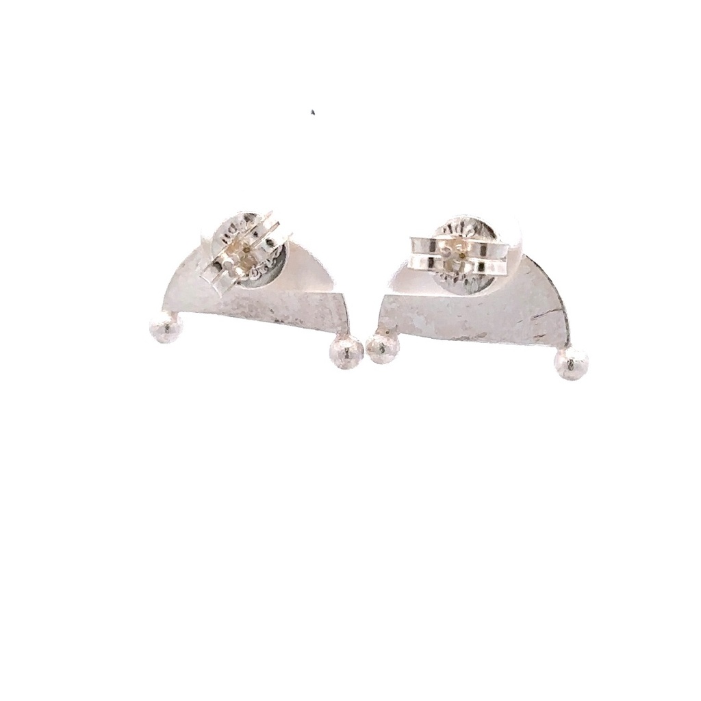 Half Moon Stud In Sterling Silver
