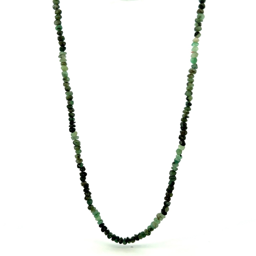 Tourmaline Beaded Necklace With Brass Clasp