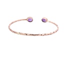 Amethyst Set In Rose Gold Plated Brass Cuff
