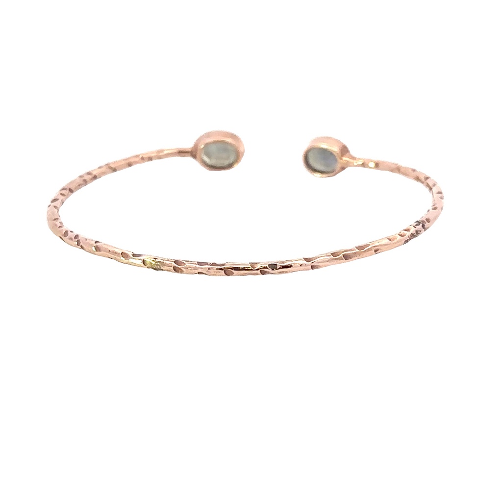 Labradorite Set In Rose Gold Plated Brass Cuff