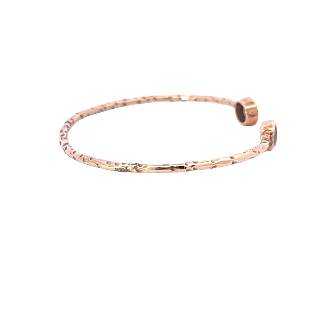 Labradorite Set In Rose Gold Plated Brass Cuff