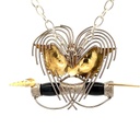 Papua New Guinea Bird Of Paradise On Kundu Drum Of Onyx & 18K