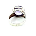 Amethyst with checkerboard cut ring in sterling silver