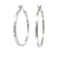 Sterling silver hoops made with a square hollow tube