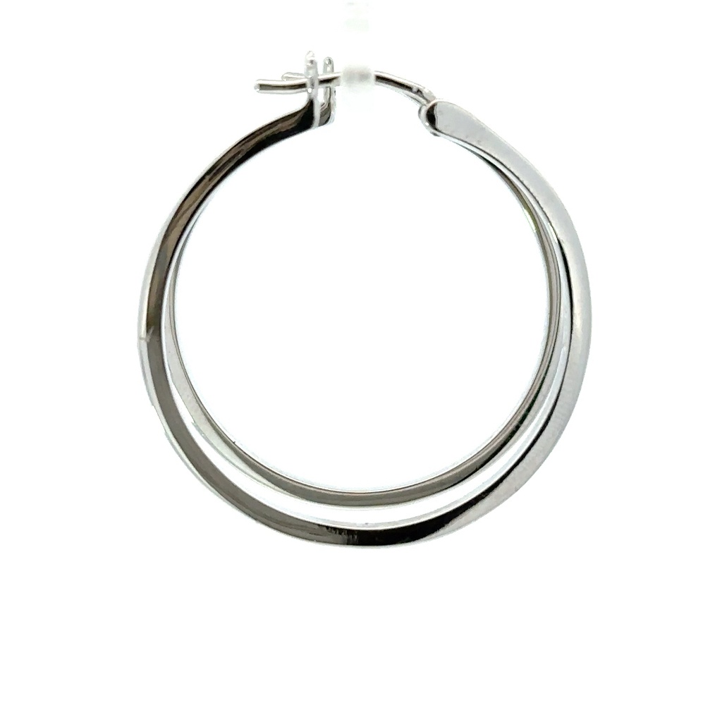 Sterling silver hoops made with a square hollow tube