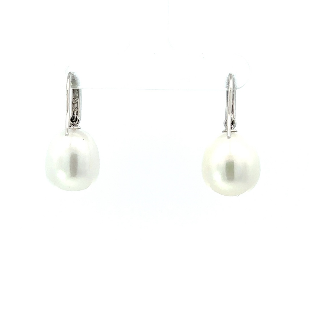 Sterling silver earrings with freshwater pearl drops