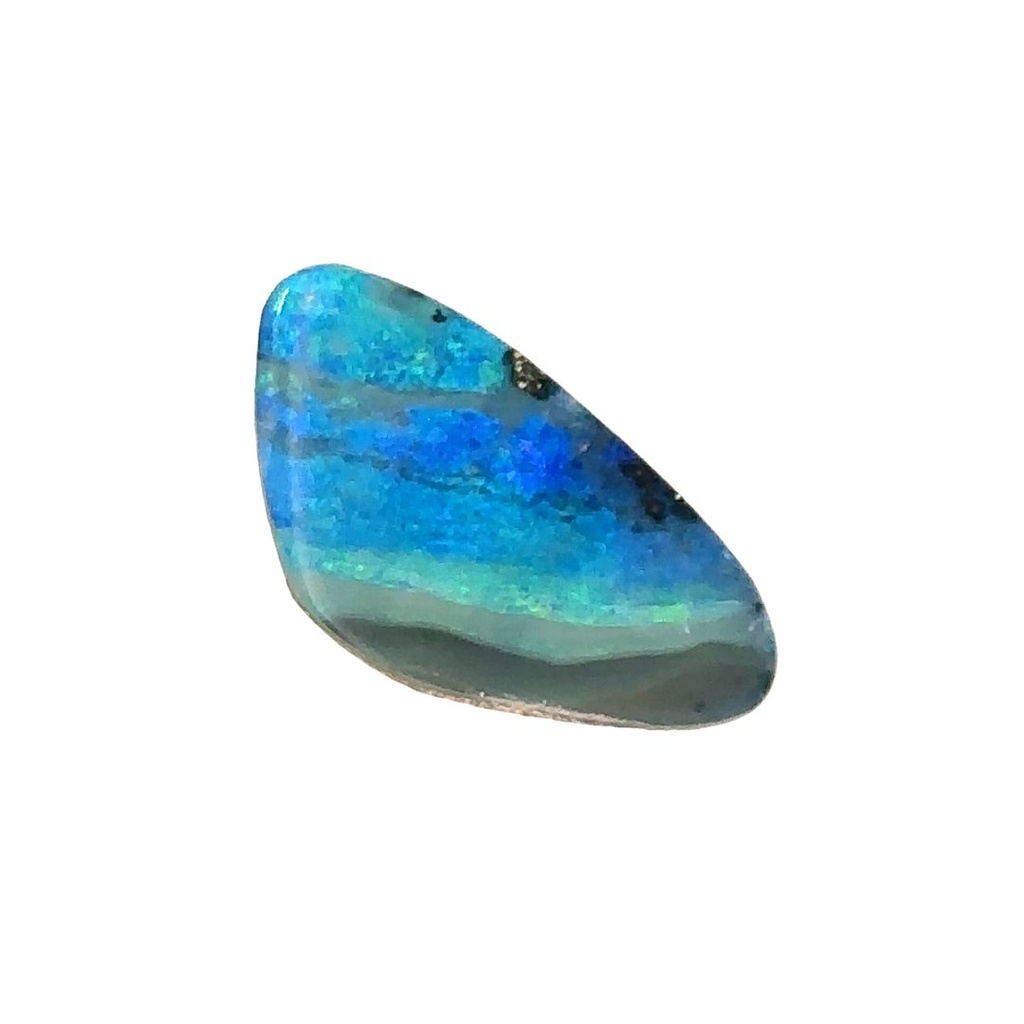 Enchanting Azure & Verdant Mosaic Opal Gemstone