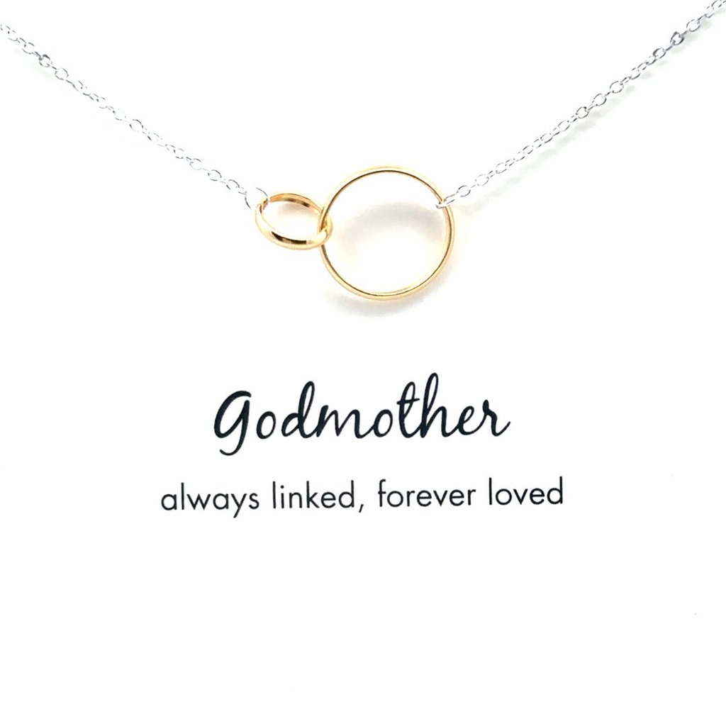 Petals 'Godmother' Silver Necklace With Gold Interlocking Links