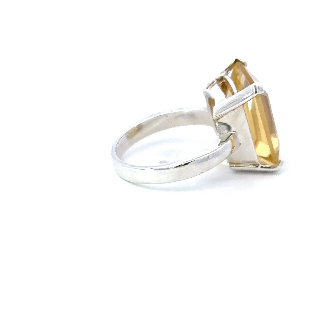 Yellow Citrine Sterling Silver Ring