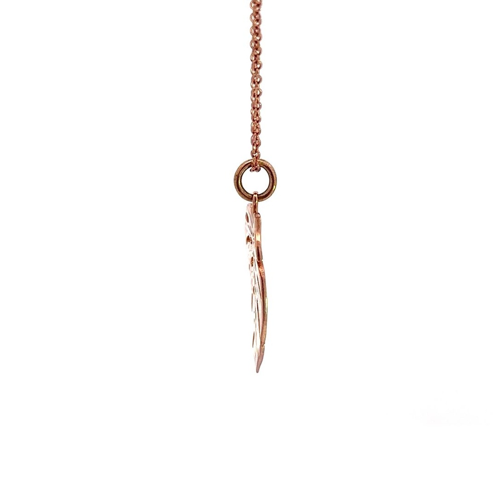 Monstera Leaf Pendant In 9K Rose Gold