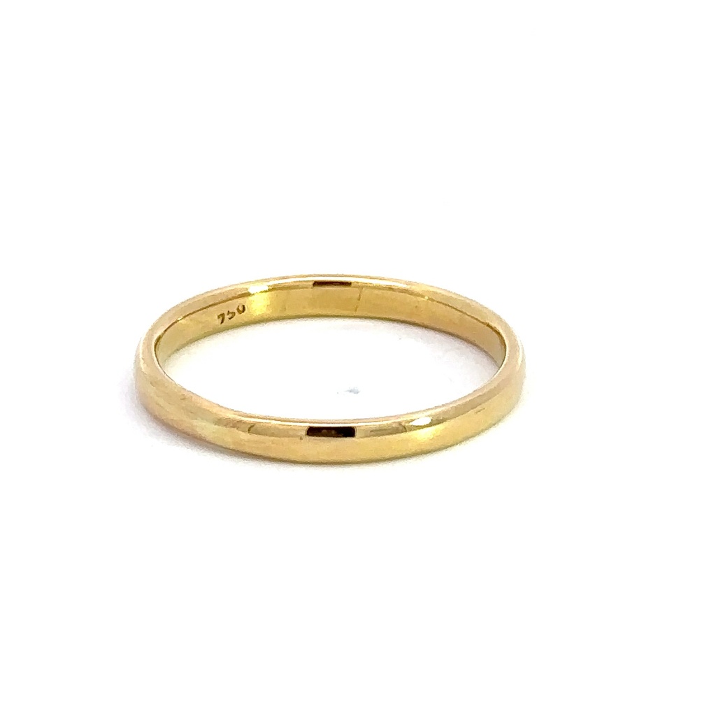 Rounded Wedding Ring In 18ct Yellow Gold