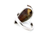 18K White Gold Ring With An Organic Boulder Opal