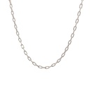 Elongated Trace 42cm Necklace in 9K White Gold