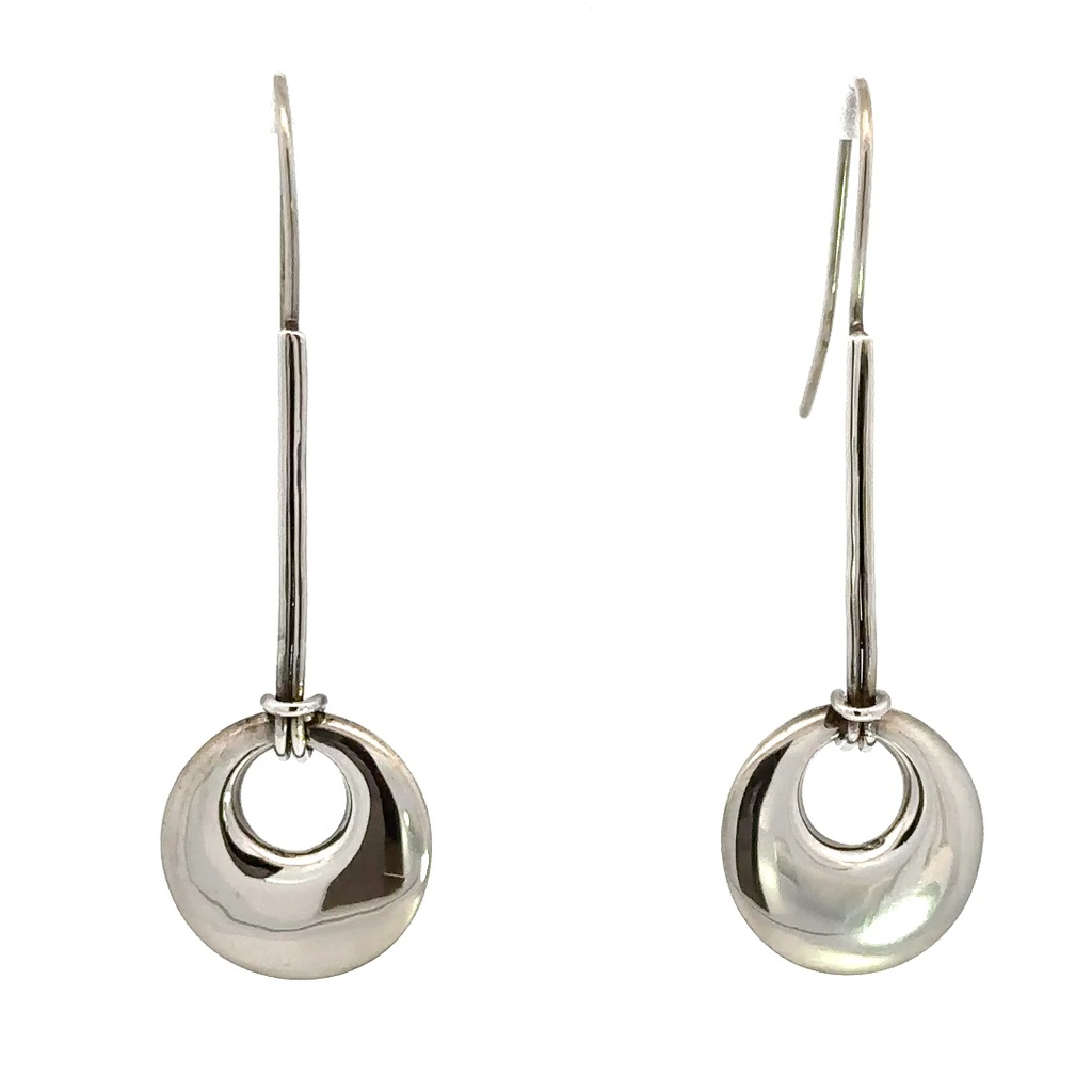 Sterling Silver Earrings with Bar and Disc