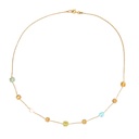 Cube Multi Gemstone Necklace On 18K Gold